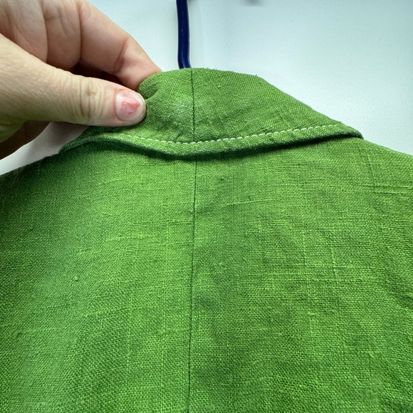 VTG Harve Benard 100% Linen Green Blazer 3/4 Sleeve Womens Size 8 Easter Summer - Picture 9 of 10